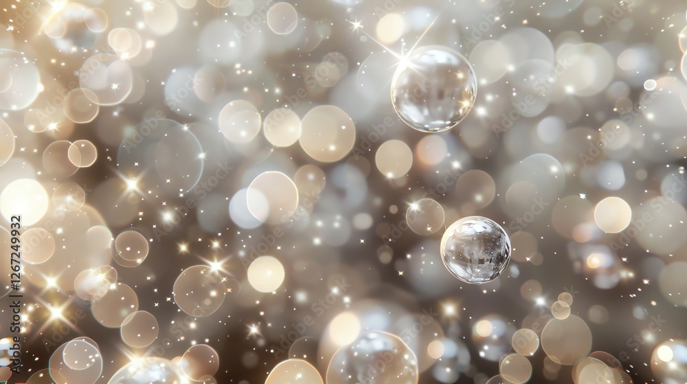 Canvas Prints a sparkling, glittering background with gold and white bokeh.