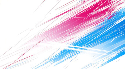 Abstract Color Strokes on White Background Artistic Design Pink and Blue Streaks Pattern