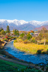 秋の白馬村：大出公園