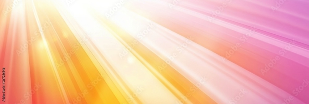 Poster bright sunlight illuminating vibrant colors in a serene setting during early morning hours. generati
