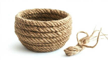 Obraz premium handmade rope bowl rustic decor natural fiber basket