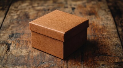 brown gift box on wooden surface