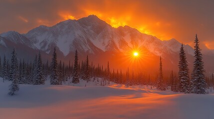 sunset in the mountains