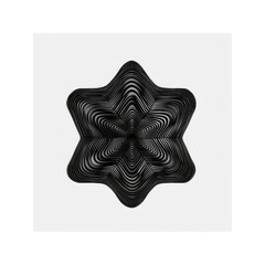 Abstract Black and White Starburst Mandala Design