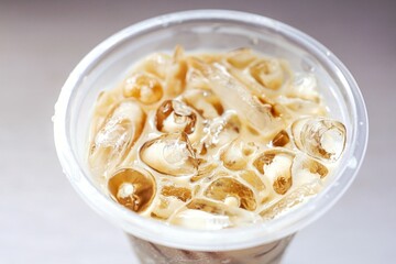 Close up of Iced  tea on white background