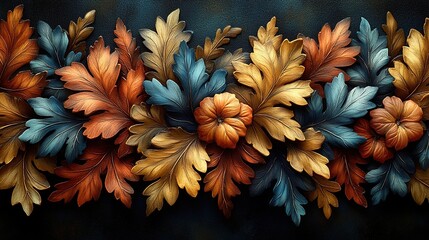 autumn leaves and flowers