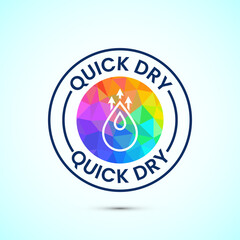 Quick dry icon design illustration. Fast dry cleaning service sign, low poly style