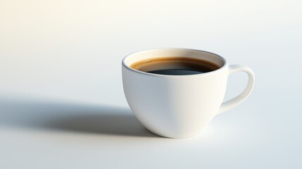 Obraz premium Mug of coffee on white background. Cup of coffee is steaming. A white background with a generative ai. A white coffee mug set against lifestyle a white backdrop.