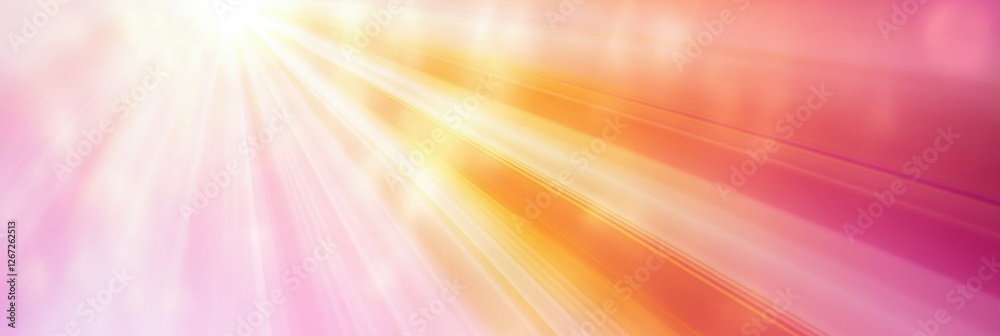 Fototapete bright rays of light create a warm and vibrant background with shades of pink and orange in a serene