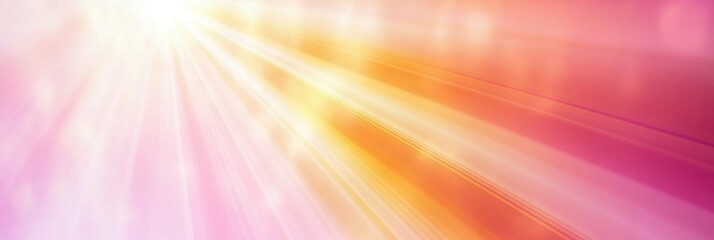 Obraz premium Bright rays of light create a warm and vibrant background with shades of pink and orange in a serene atmosphere. Generative AI