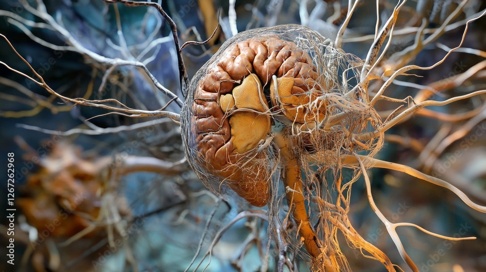 Poster This captivating representation unveils the vagus nerve's vast and complex anatomy, showcasing its connections and pathways within the nervous system
