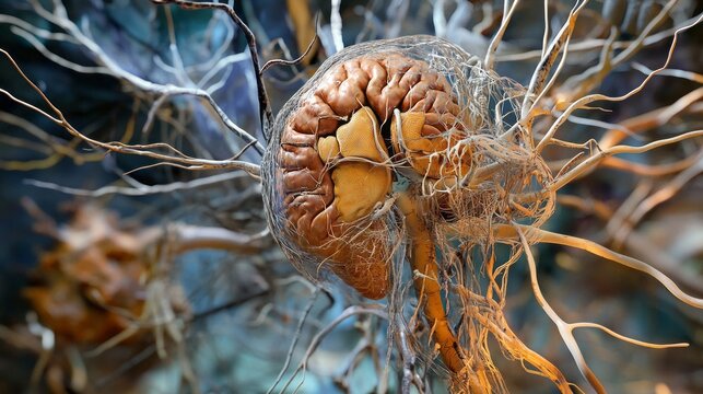 This captivating representation unveils the vagus nerve's vast and complex anatomy, showcasing its connections and pathways within the nervous system