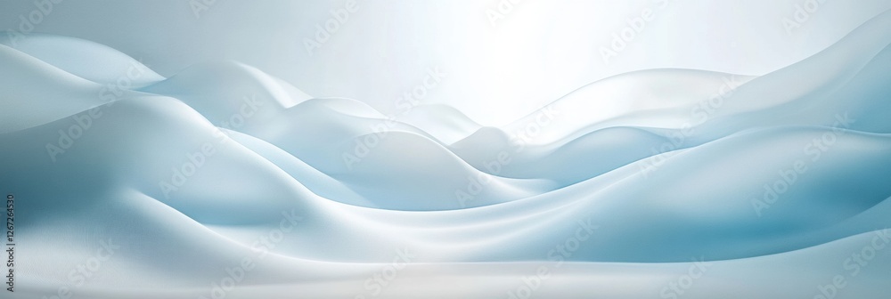Leinwandbilder soft blue waves of fabric flow gently under serene lighting creating a calm and tranquil atmosphere.