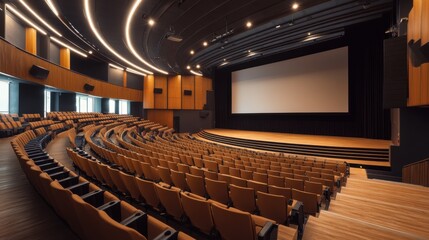 Obraz premium modern auditorium with empty seats and large screen
