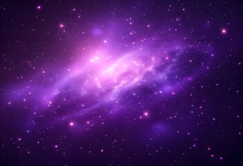 Fototapeta premium Stunning depiction of a vibrant purple galaxy with sparkling stars and a glowing nebula.