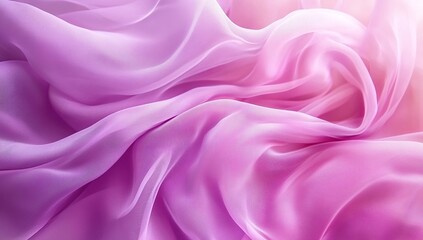 Obraz premium Draped Pink Fabric, Soft Sheer Texture, Elegant Waves, Luxurious Flowing Material, Gentle Color Gradient, Shimmering Surface, Smooth