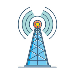 communication tower icon, communication tower vector illustration-simple illustration of communication tower, perfect for communication tower logos and icons