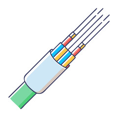 fiber optic cable icon, fiber optic cable vector illustration-simple illustration of fiber optic cable, perfect for fiber optic cable logos and icons