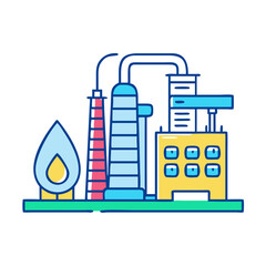 oil refinery icon, oil refinery vector illustration-simple illustration of oil refinery, perfect for oil refinery logos and icons