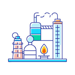 oil refinery icon, oil refinery vector illustration-simple illustration of oil refinery, perfect for oil refinery logos and icons