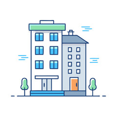 residential building icon, residential building vector illustration-simple illustration of residential building, perfect for residential building logos and icons