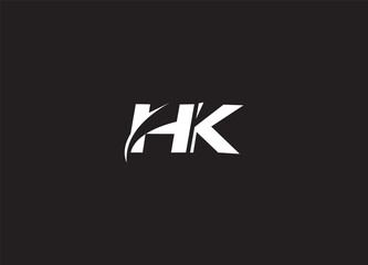 HK initial letter logo design and abstract logo