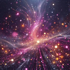Fototapeta premium The image presents a captivating creative background that evokes the feeling of a starry and glittering night sky. 