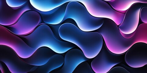 Obraz premium Abstract Purple and Blue Wave Pattern Digital Art Background Wallpaper