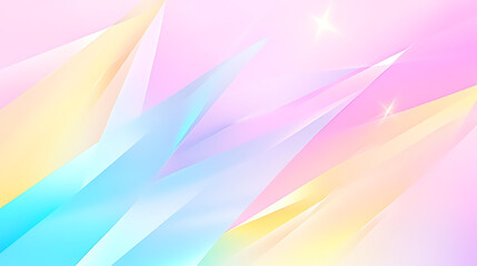 Abstract Geometric Pastel Gradient Background with Crystal Shards and Sparkling Effect Design Illustration