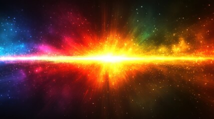 Fototapeta premium Colorful cosmic explosion, nebula background, space energy, abstract art, for design