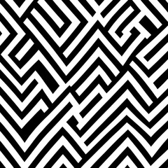 Abstract Geometrical Pattern of Interlocking Black and White Lines and Shapes for Modern Design Elements