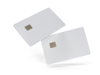 3D realistic plastic credit card templates. Empty debit card with chip card isolated on background. Mockup empty design concept for online business and finance, technology payment, digital purchase.