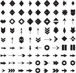 black and white icons set