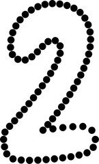 2 Number dot dashed Vector, perfect for educational materials, coloring books, and graphic design projects. Scalable and editable.
