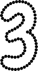 3 Number dot dashed Vector, perfect for educational materials, coloring books, and graphic design projects. Scalable and editable.