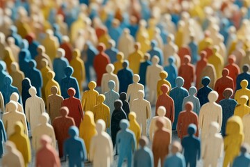 Obraz premium Colorful Crowd of Diverse Figures