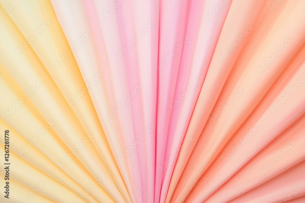 Poster softly folded fabric in warm pastel shades arranged artistically in a beautiful display. generative 