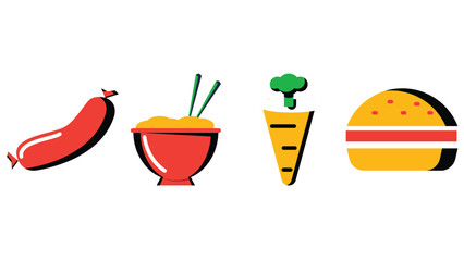 Abstract food and beverage duetone icon set vector