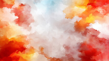 Vibrant abstract watercolor background in red and orange hues