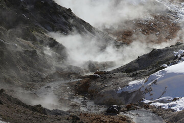 Hell valley or Noboribetsu Jigokudani