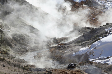Hell valley or Noboribetsu Jigokudani
