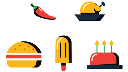 food and beverage duetone icon set vector