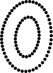 0 Number dot dashed Vector, perfect for educational materials, coloring books, and graphic design projects. Scalable and editable.