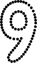 9 Number dot dashed Vector, perfect for educational materials, coloring books, and graphic design projects. Scalable and editable.