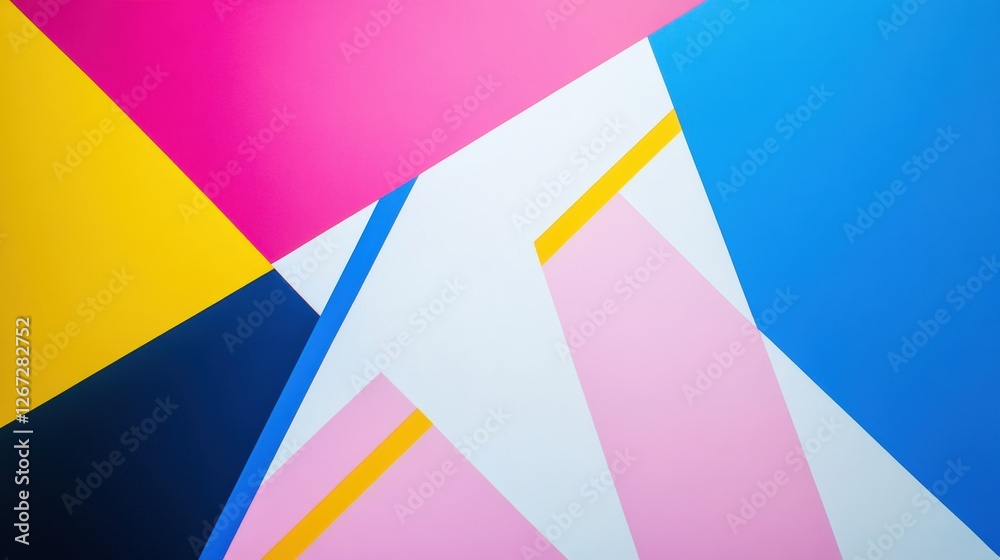 Poster Colorful abstract geometric pattern with vibrant hues and dynamic shapes. Generative AI
