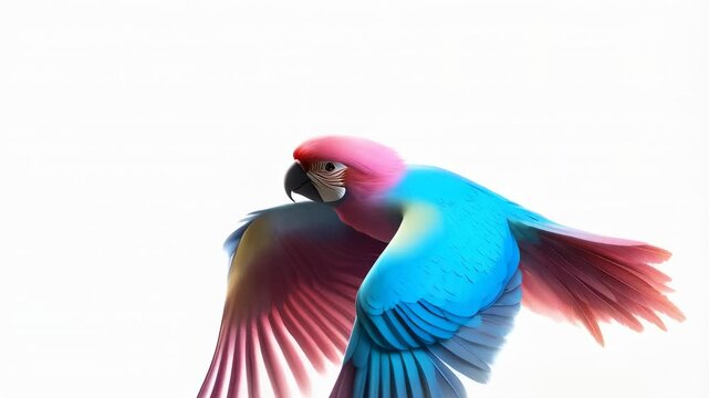 Colorful parrot gliding through the air in a serene tropical setting capturing nature's beauty and wildlife