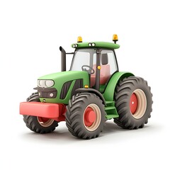 Obraz premium Farm Tractor Cartoon Illustration