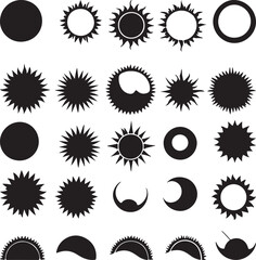 set of black and white stars