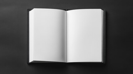 Open Blank Book On Dark Background