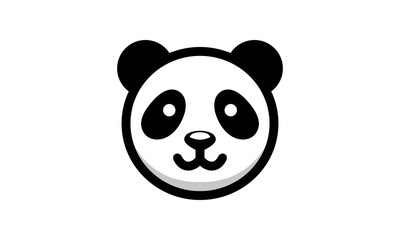 A panda bear with a smile on its face logo vector